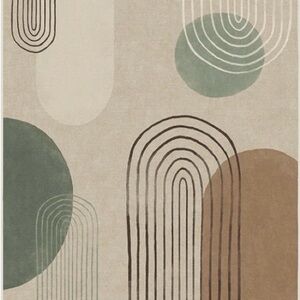 Ruggable Natural Sage Rug + Pad system, 5 x 7, Like New, Washable.